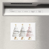 Chic White Mint Pink Weihnachtsbaumen Magnet (In Situ (Geschirrspüler))