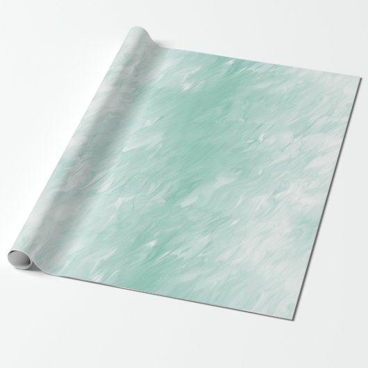 Chic White Mint Weihnachten Geschenkpapier (Ungerollt)