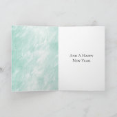 Chic White Mint Weihnachten Karte (Innenseite)