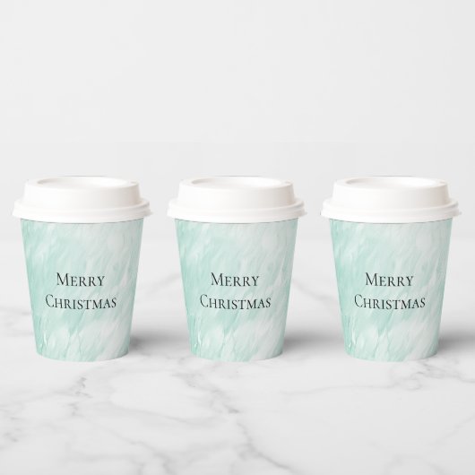 Chic White Mint Weihnachten Pappbecher (Multi)