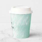 Chic White Mint Weihnachten Pappbecher (Links)