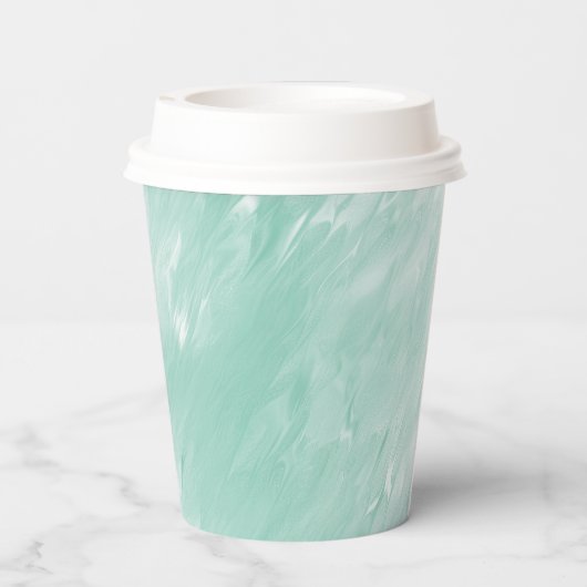 Chic White Mint Weihnachten Pappbecher (Rückseite)