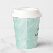 Chic White Mint Weihnachten Pappbecher (Rechts)