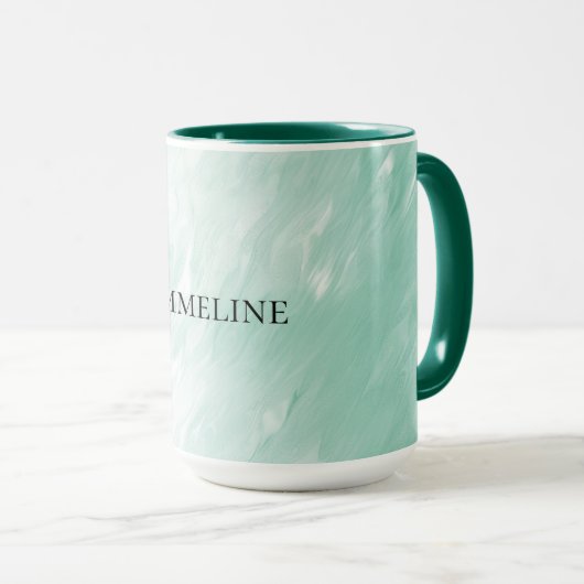 Chic White Mint Weihnachten Tasse (VorderseiteRechts)