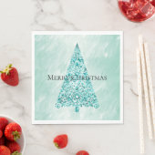 Chic White Mint Weihnachtsbaum Serviette (Beispiel)