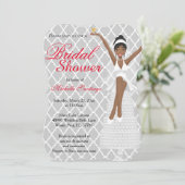 Chic White Modern Brautparty Einladung (Stehend Vorderseite)