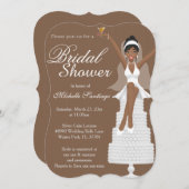 Chic White Modern Brautparty laden ein Einladung (Vorne/Hinten)