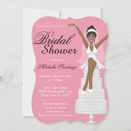 Chic White Modern Brautparty laden ein Einladung (Vorderseite)