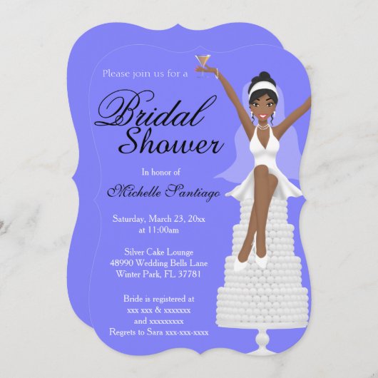 Chic White Modern Brautparty laden ein Einladung (Vorne/Hinten)