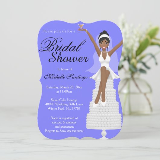 Chic White Modern Brautparty laden ein Einladung (Stehend Vorderseite)