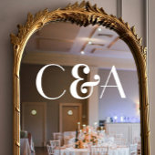 Chic White Monogram Ampersand Art Deco Wedding Fensteraufkleber
