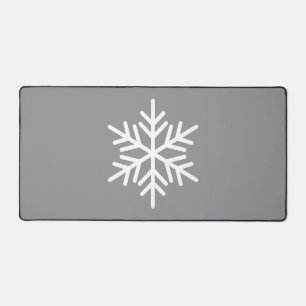 Chic White Nordic Snowflake auf dem modernen hellg Schreibtischunterlage