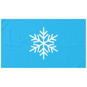Chic White Nordic Snowflake auf Hübschem Azure Blu Tischdecke