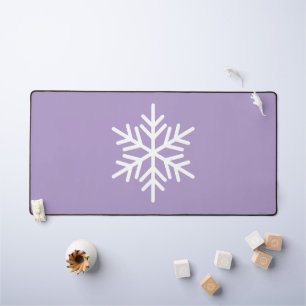 Chic White Nordic Snowflake auf Light Pastell Lila Schreibtischunterlage
