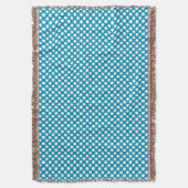Chic White on Blue Jumbo Polka Dots Throw Blanket Decke (Vorderseite Vertikal)
