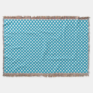 Chic White on Blue Jumbo Polka Dots Throw Blanket Decke