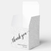 Chic White on White Filigree Wedding Vielen Dank Geschenkschachtel (Geöffnet)