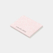 Chic White Pink Spots Post-it Klebezettel (angewinkelt)