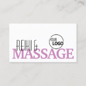 Chic White Pink Stilvoll mit Logos und Foto Visitenkarte (Vorderseite)