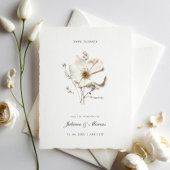 Chic White Pressed Blume Save The Date