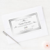 Chic White Product Label Silver Frame mit Logo Rechteckiger Aufkleber (Umschlag)