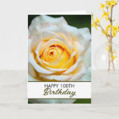 Chic White Rose 100. Geburtstag Karte (Gelbe Blume)