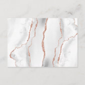 Chic White Rose Gold Agate Dunkle Hochzeit Details Begleitkarte (Rückseite)