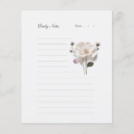 Chic White Rose Lined Stationery Tägliches Whitepa