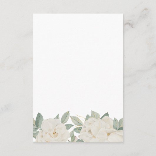 CHIC WHITE ROSES BLUME Frühjahrsplan Begleitkarte (Rückseite)