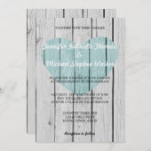 Chic White Rustic Wood Einladung (Vorne/Hinten)