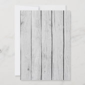 Chic White Rustic Wood Einladung (Rückseite)