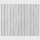 Chic White Rustic Wood Geschenkpapier (Flach)