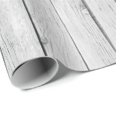 Chic White Rustic Wood Geschenkpapier (Rolleneckpunkt)