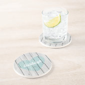 Chic White Rustic Wood Getränkeuntersetzer (Seite)