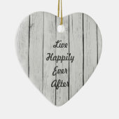 Chic White Rustic Wood Keramik Ornament (Rechts)