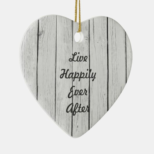 Chic White Rustic Wood Keramik Ornament (Rechts)