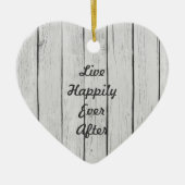 Chic White Rustic Wood Keramik Ornament (Vorne)