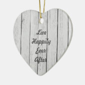 Chic White Rustic Wood Keramik Ornament (Links)