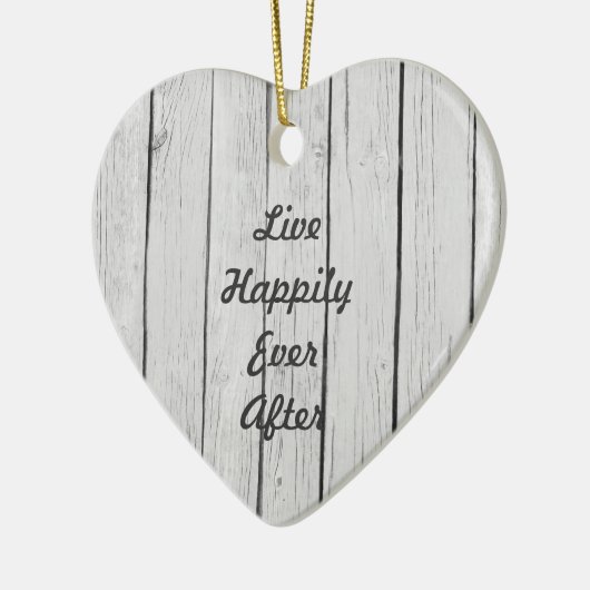 Chic White Rustic Wood Keramik Ornament (Links)