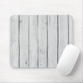 Chic White Rustic Wood Mousepad (Mit Mouse)