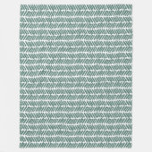 Chic White Sage Green Grau Abstrakt Zickzack Fleecedecke (Vorderseite)