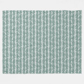 Chic White Sage Green Grau Abstrakt Zickzack Fleecedecke (Vorderseite (Horizontal))