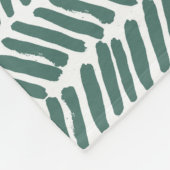 Chic White Sage Green Grau Abstrakt Zickzack Fleecedecke (Ecke)