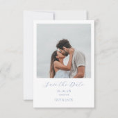 Chic White Script Couple Foto Save the Date Card (Vorderseite)