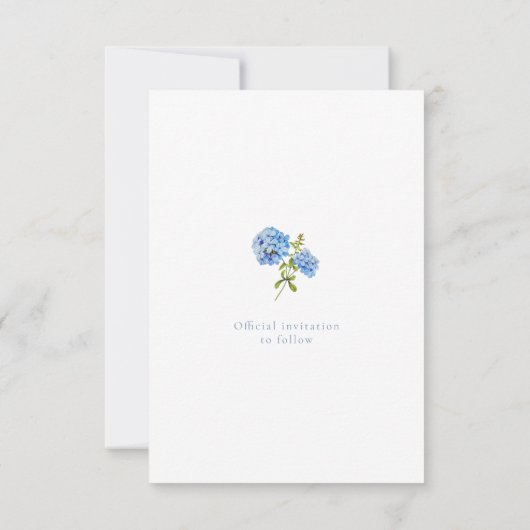 Chic White Script Couple Foto Save the Date Card (Rückseite)