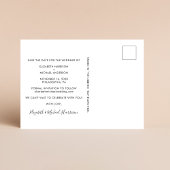 Chic White Script Foto Wedding Save the Date Ankündigungspostkarte