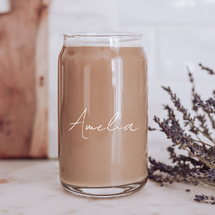 Chic White Script Monogram Dosenglas