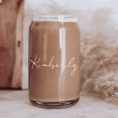 Chic White Script Monogram Junggeselinnen-Abschied Dosenglas