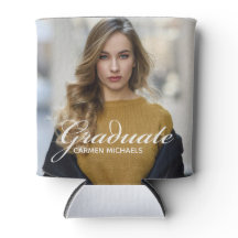 Chic White Script Overlay Graduate Photo Party