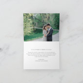 Chic White Script Overlay Wedding Foto Vielen Dank Dankeskarte (Innenseite)